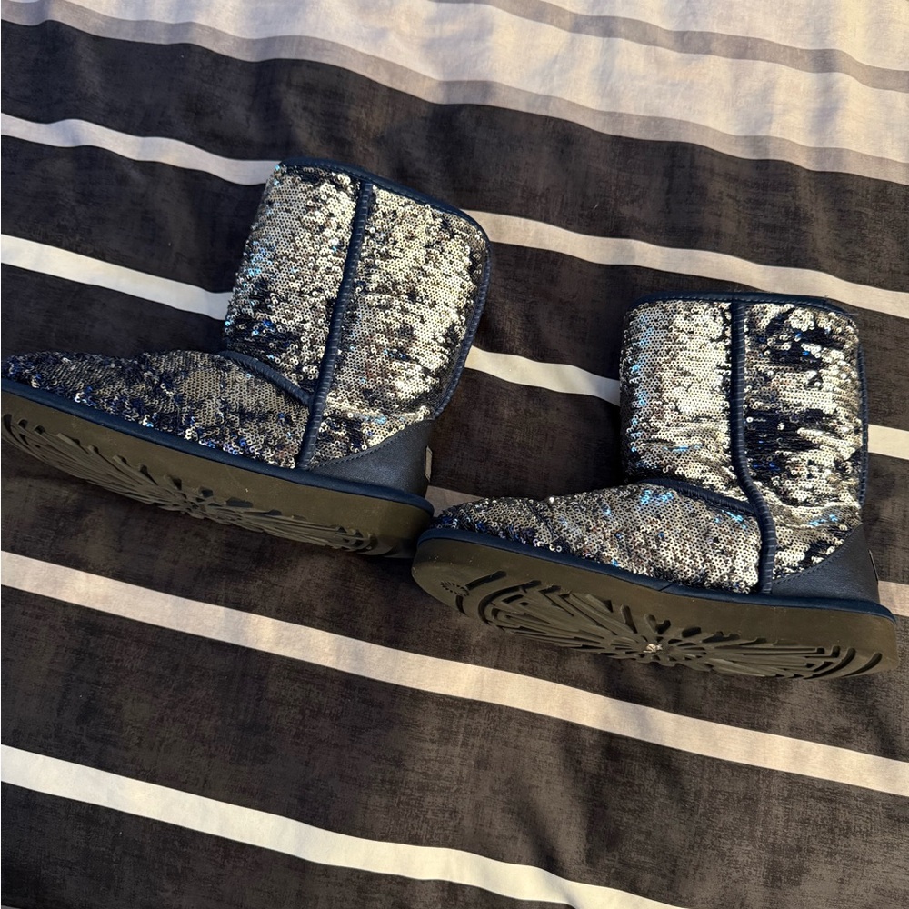 UGG Sequin Boots in Blue and Silver